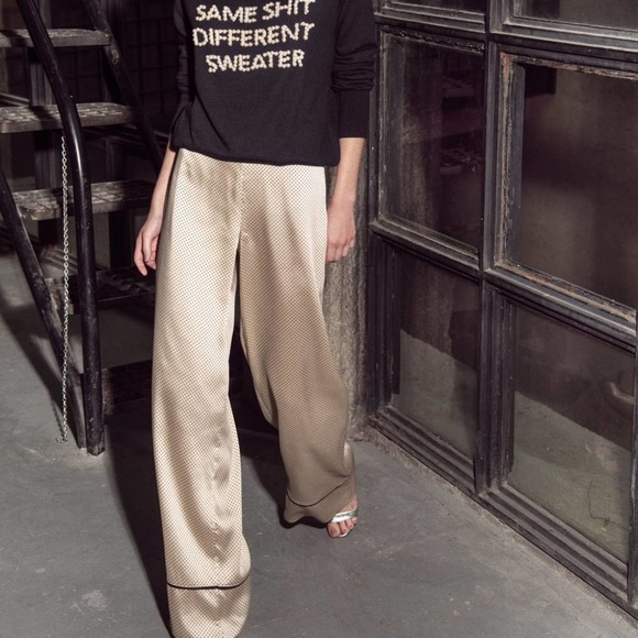 Moda Zeta Dotted Guy Pants Cream Satin Size 2 - Picture 4 of 9